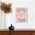 Picture of Sewing is my Jam Typography Poster _GroupedProduct_Rectangle_Portrait_Canvas_Framed_