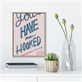 Picture of You Have me Hooked Typography Poster _GroupedProduct_Rectangle_Portrait_Canvas_Framed_