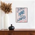 Picture of You Have me Hooked Typography Poster _GroupedProduct_Rectangle_Portrait_Canvas_Framed_