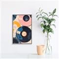 Picture of Retro Vinyl Records Poster _GroupedProduct_Rectangle_Portrait_Canvas_Framed_
