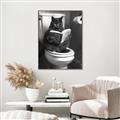 Picture of Plus Size Kitty on the Loo _GroupedProduct_Rectangle_Portrait_Canvas_Framed_