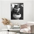 Picture of Plus Size Kitty on the Loo _GroupedProduct_Rectangle_Portrait_Canvas_Framed_