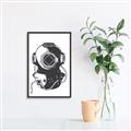 Picture of Vintage Diver Poster _GroupedProduct_Rectangle_Portrait_Canvas_Framed_