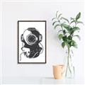 Picture of Vintage Diver Poster _GroupedProduct_Rectangle_Portrait_Canvas_Framed_