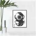 Picture of Vintage Diver Poster _GroupedProduct_Rectangle_Portrait_Canvas_Framed_