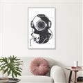 Picture of Vintage Diver Poster _GroupedProduct_Rectangle_Portrait_Canvas_Framed_