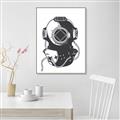 Picture of Vintage Diver Poster _GroupedProduct_Rectangle_Portrait_Canvas_Framed_