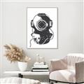 Picture of Vintage Diver Poster _GroupedProduct_Rectangle_Portrait_Canvas_Framed_