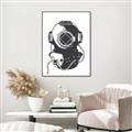 Picture of Vintage Diver Poster _GroupedProduct_Rectangle_Portrait_Canvas_Framed_