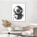 Picture of Vintage Diver Poster _GroupedProduct_Rectangle_Portrait_Canvas_Framed_