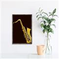 Picture of Golden Saxophone Poster _GroupedProduct_Rectangle_Portrait_Canvas_Framed_