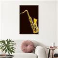 Picture of Golden Saxophone Poster _GroupedProduct_Rectangle_Portrait_Canvas_Framed_