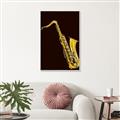 Picture of Golden Saxophone Poster _GroupedProduct_Rectangle_Portrait_Canvas_Framed_