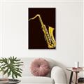 Picture of Golden Saxophone Poster _GroupedProduct_Rectangle_Portrait_Canvas_Framed_