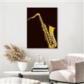 Picture of Golden Saxophone Poster _GroupedProduct_Rectangle_Portrait_Canvas_Framed_