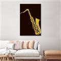 Picture of Golden Saxophone Poster _GroupedProduct_Rectangle_Portrait_Canvas_Framed_