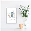 Picture of Retro Walkman Poster _GroupedProduct_Rectangle_Portrait_Canvas_Framed_