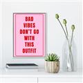 Picture of Bad Vibes Typography Poster _GroupedProduct_Rectangle_Portrait_Canvas_Framed_