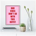 Picture of Bad Vibes Typography Poster _GroupedProduct_Rectangle_Portrait_Canvas_Framed_