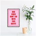 Picture of Bad Vibes Typography Poster _GroupedProduct_Rectangle_Portrait_Canvas_Framed_