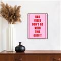 Picture of Bad Vibes Typography Poster _GroupedProduct_Rectangle_Portrait_Canvas_Framed_