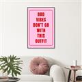 Picture of Bad Vibes Typography Poster _GroupedProduct_Rectangle_Portrait_Canvas_Framed_