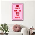Picture of Bad Vibes Typography Poster _GroupedProduct_Rectangle_Portrait_Canvas_Framed_