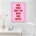 Picture of Bad Vibes Typography Poster _GroupedProduct_Rectangle_Portrait_Canvas_Framed_