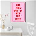 Picture of Bad Vibes Typography Poster _GroupedProduct_Rectangle_Portrait_Canvas_Framed_