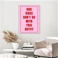 Picture of Bad Vibes Typography Poster _GroupedProduct_Rectangle_Portrait_Canvas_Framed_