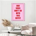 Picture of Bad Vibes Typography Poster _GroupedProduct_Rectangle_Portrait_Canvas_Framed_
