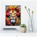 Picture of Lion With Headphones animal _GroupedProduct_Rectangle_Portrait_Unframed_Print_Only_